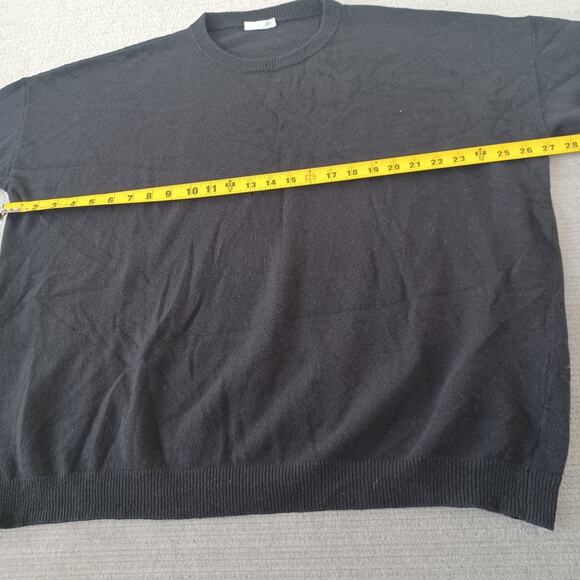 Lost & Found Cashmere Sweater Mens Large Black Crew Stretch Casual Oversized - Picture 5 of 9